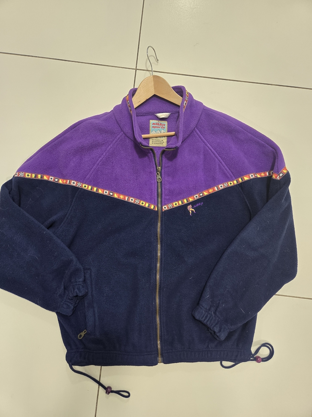 Retro Nikko Two-Tone Purple & Navy Fleece Jacket Size L-XL